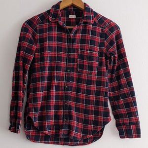 Hollister Red White and Blue Plaid Flannel Shirt Size XS